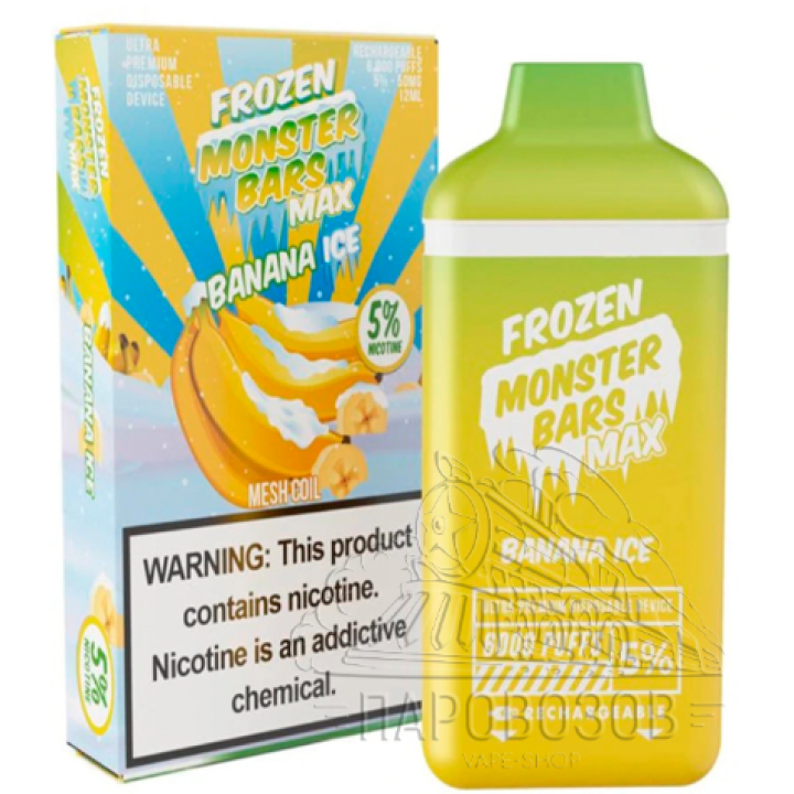 Monster Bars 6000 puffs 500mAh Banana Ice(Банановый лед) RU2%SE
