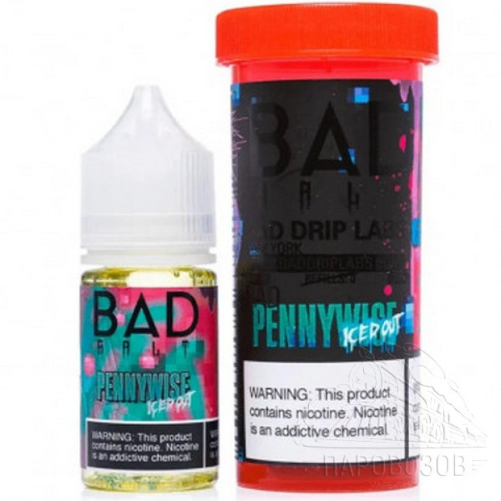 Bad Drip PENNYWISE ICE SALT (Ледяная клубнично-арбузная жвачка) 30мл (ДВ),,